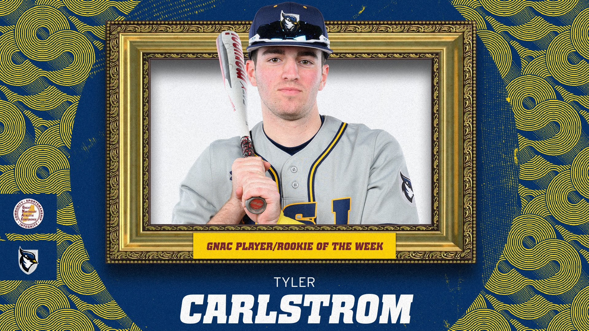 Carlstrom Named GNAC Baseball Player and Rookie of the Week