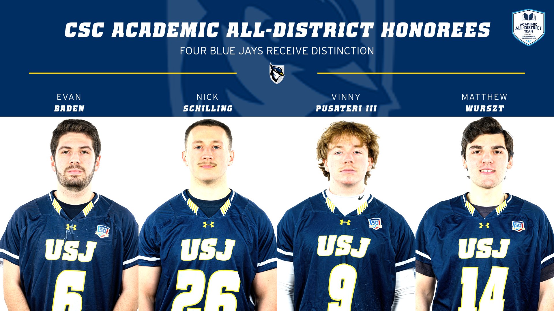 Men's Lacrosse Lands Four on CSC Academic All-District Team