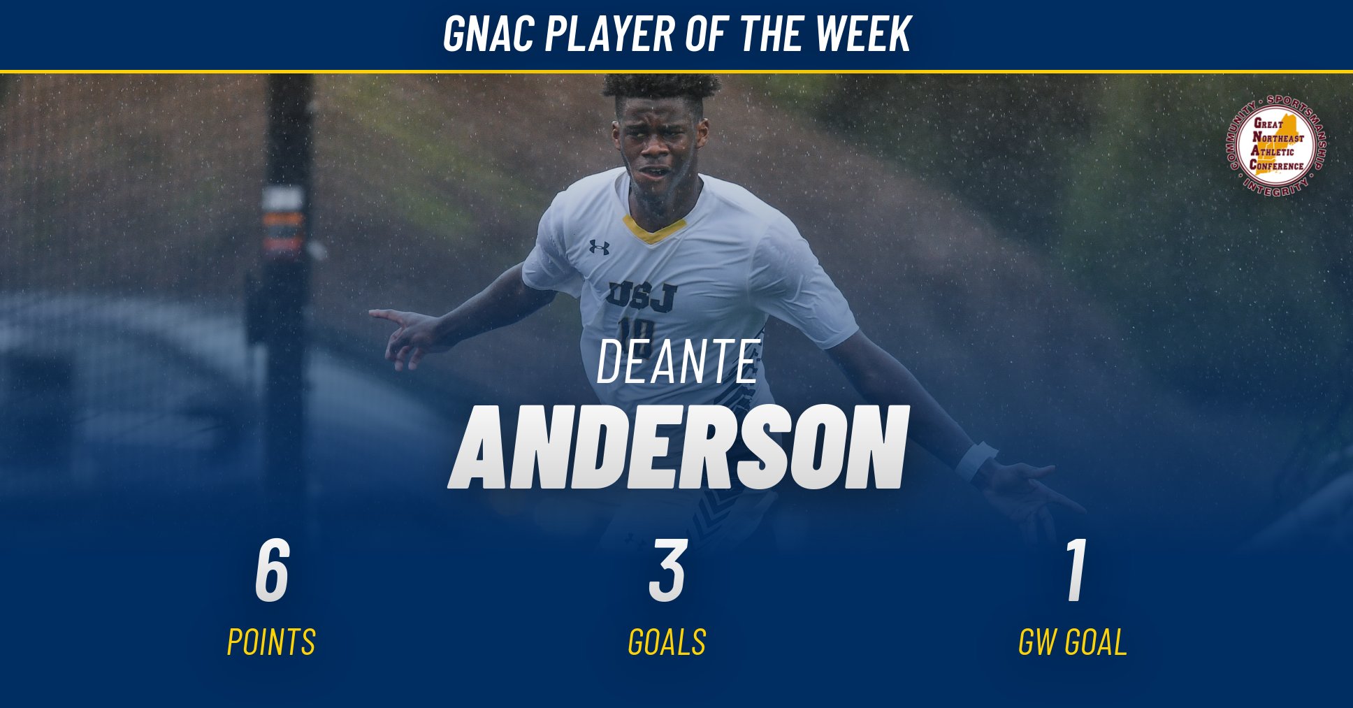 Anderson Tabbed GNAC Men's Soccer Player Of The Week