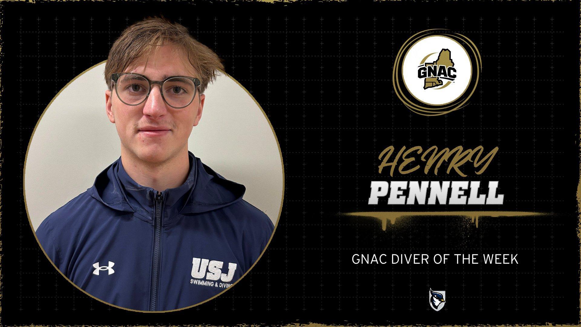 Pennell Named GNAC Men's Diver of the Week