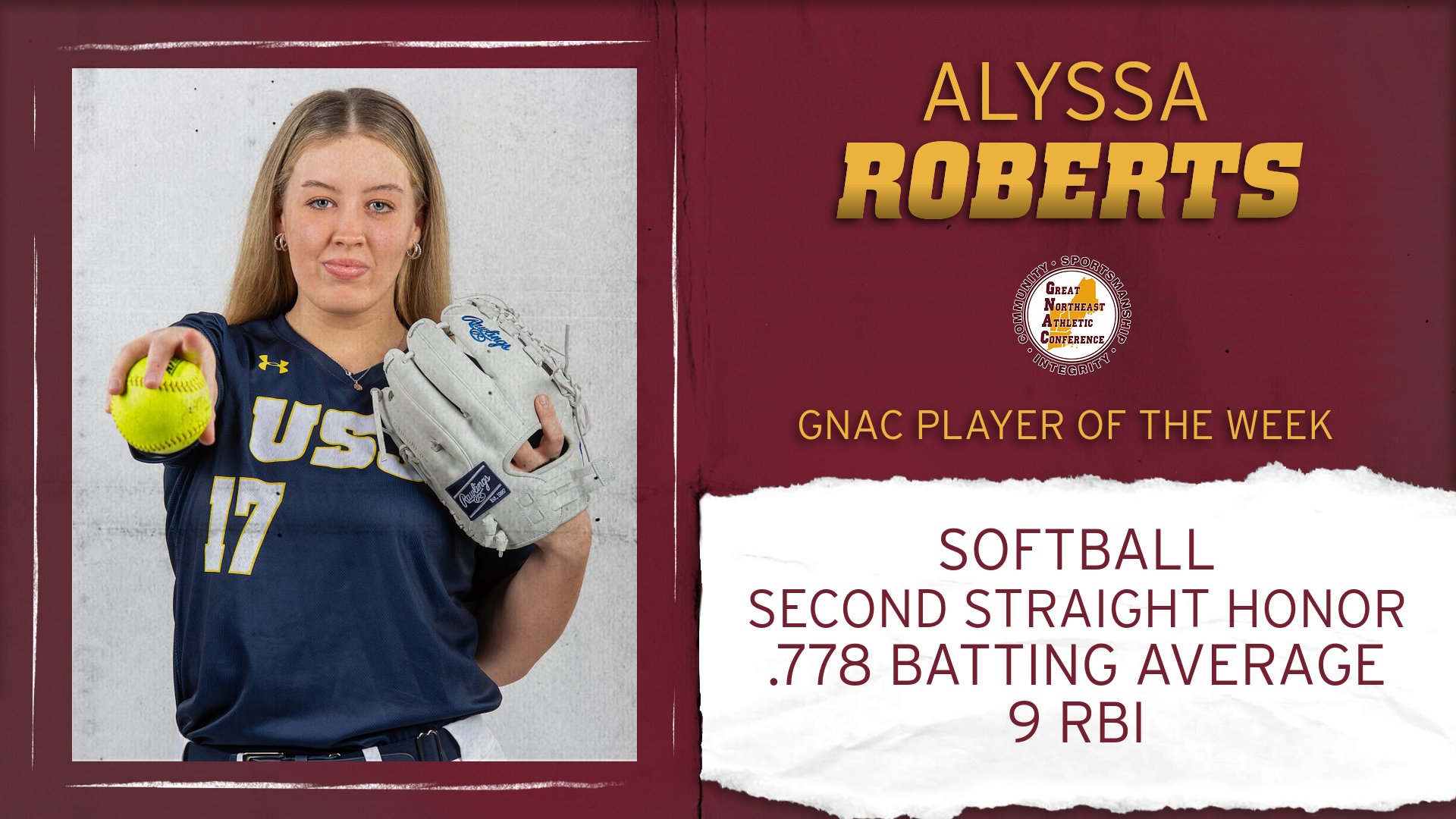 Roberts Earns GNAC Player of the Week Honors