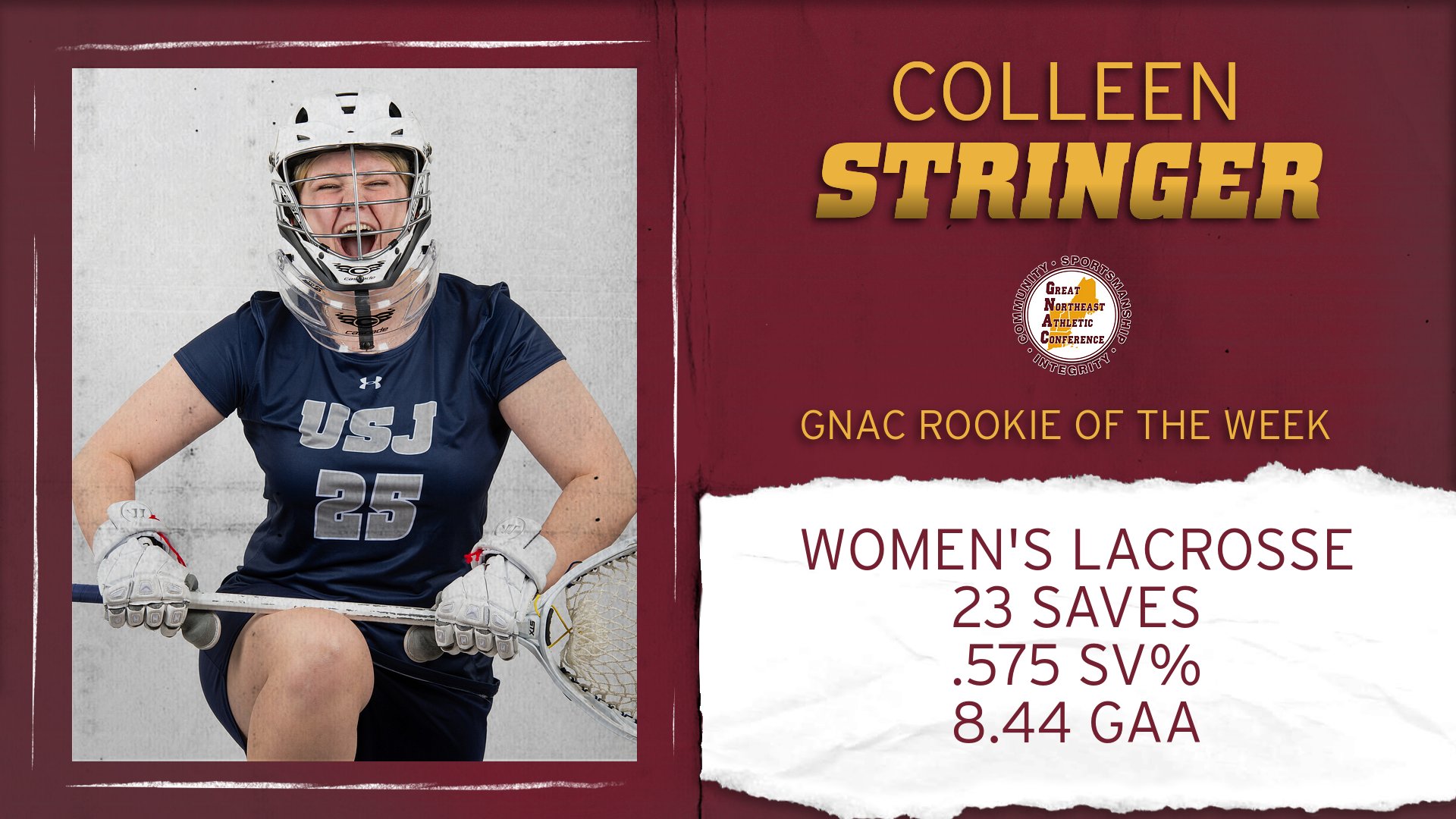Stringer Tabbed GNAC Women's Lacrosse Rookie of the Week