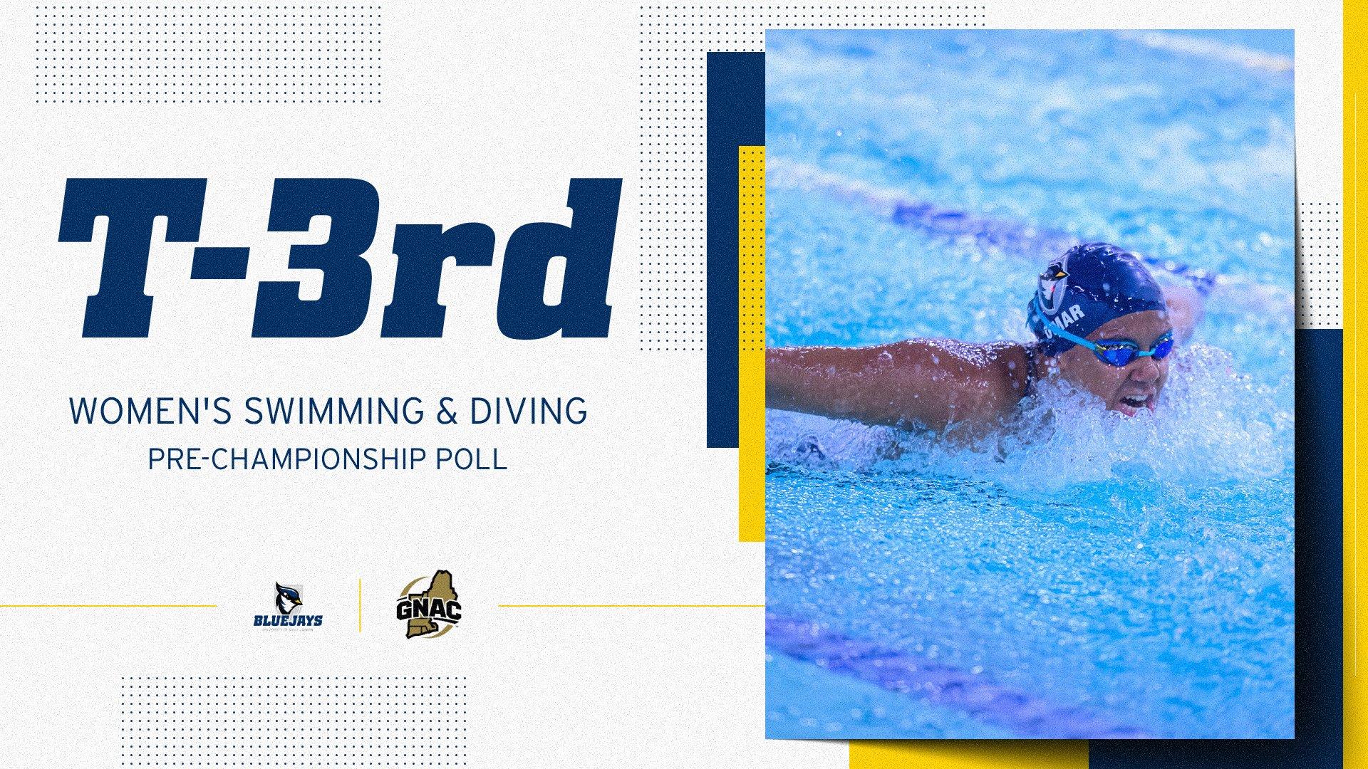 Women's Swimming & Diving Slotted Tied for Third in GNAC Pre-Championship Poll